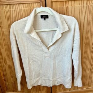 Quince Mongolian Cashmere Polo Sweater Size S